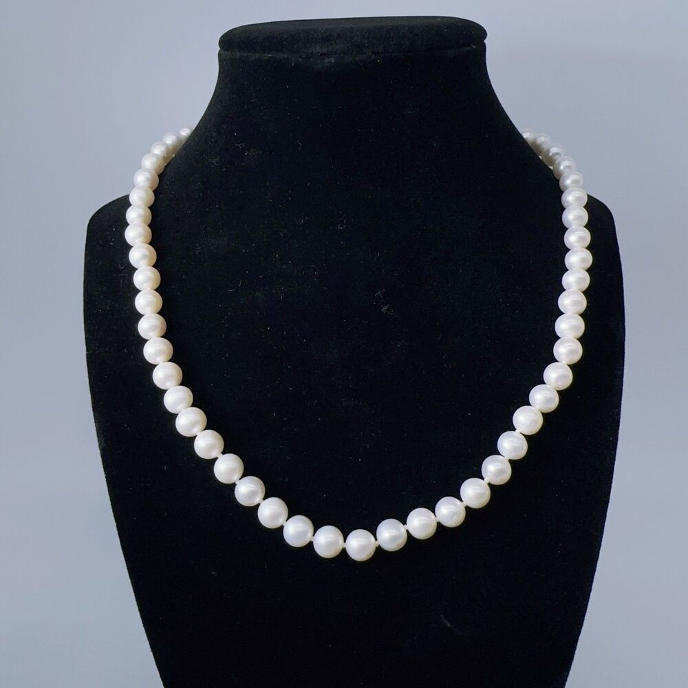 Belle De Mer Cultured Freshwater Pearl (7mm) Strand 18" in 14k Gold Necklace NWT